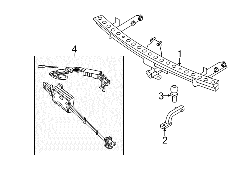 2007 Lincoln MKX Trailer Hitch Components Diagram