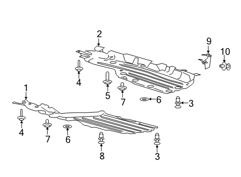 2020 Ford Police Interceptor Utility Pillars, Rocker & Floor - Splash Shields Diagram