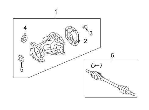 2008 Mercury Mariner Axle & Differential - Rear Diagram 1 - Thumbnail