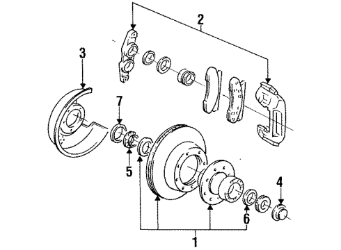 1996 Ford F-350 Front Brakes Diagram