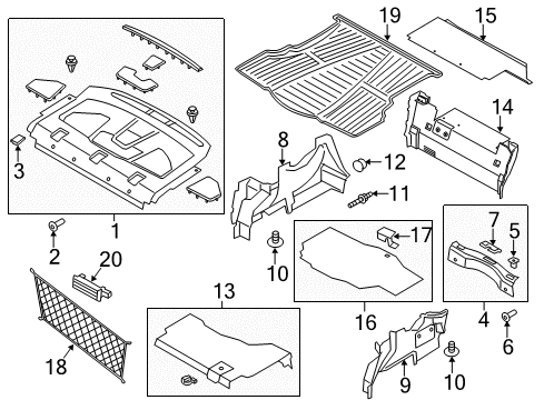 2014 Ford Fusion Carpet - Rear Quarter Panel/Luggage Compartment Diagram for DS7Z-5445422-FA