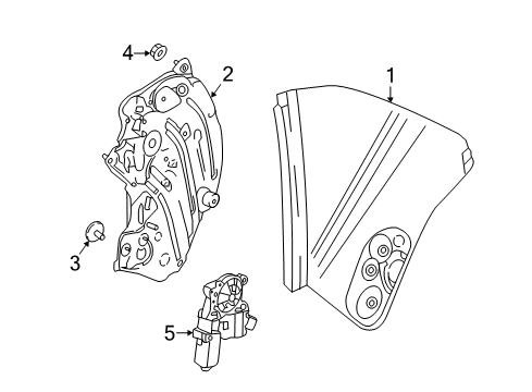 2023 Ford Mustang Glass & Hardware - Quarter Panel Diagram