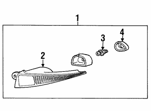 1999 Mercury Cougar Lamp Assembly - Fog - Front Diagram for F8RZ-15200-CA