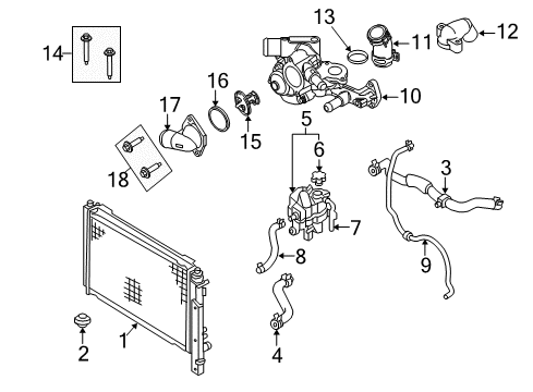 2011 Ford Escape Radiator & Components Diagram 2 - Thumbnail