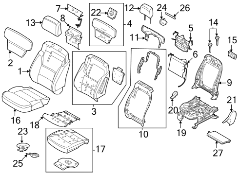 2022 Ford F-150 Lightning COVER ASY - SEAT BACK Diagram for NL3Z-1664416-BF