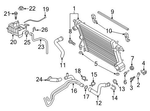 2019 Ford F-350 Super Duty Tank Assembly - Radiator Overflow Diagram for HC3Z-8A080-A