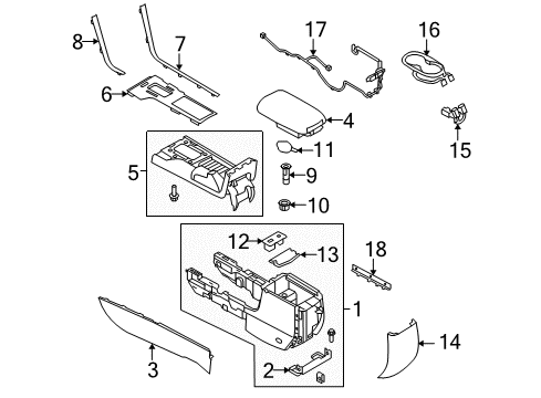 2010 Lincoln MKZ Panel Assembly - Console Diagram for AH6Z-54045A36-AD