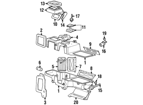 2000 Mercury Mountaineer HVAC Case Diagram