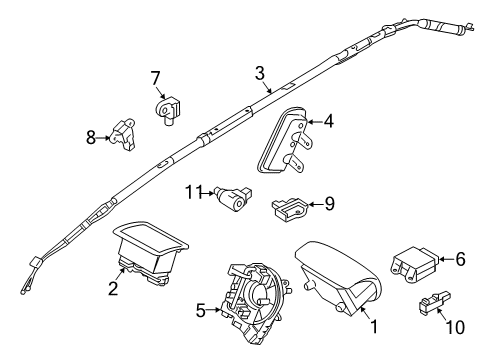 2014 Lincoln MKX Air Bag Components Diagram