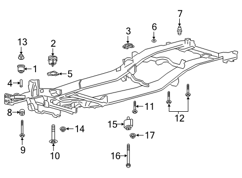 2022 Ford Ranger Body Mounting - Frame Diagram