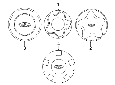 2001 Ford Expedition Wheel Covers & Trim Diagram