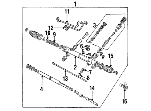 1996 Lincoln Mark VIII Steering Column & Wheel, Steering Gear & Linkage Diagram 2 - Thumbnail