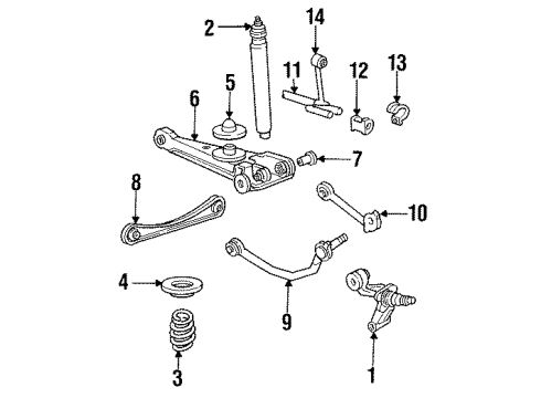 1994 Mercury Sable Rear Suspension Components, Lower Control Arm Diagram 2 - Thumbnail