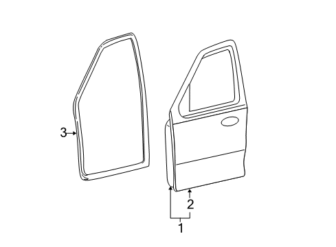 2005 Ford Escape Front Door, Body Diagram 1 - Thumbnail