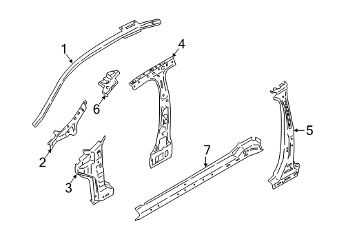 2018 Lincoln Continental Center Pillar & Rocker, Hinge Pillar Diagram