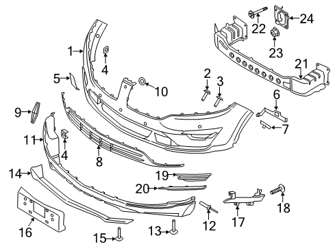 2018 Lincoln MKC Floor Cross Member Assembly Diagram for CV6Z-7810852-A