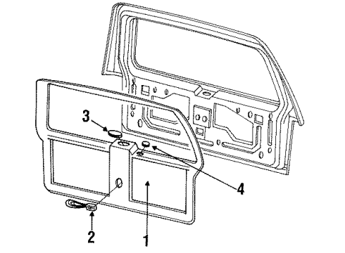 1992 Ford Explorer Interior Trim - Lift Gate Diagram