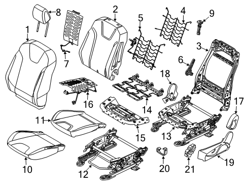 2012 Ford Focus Seat Cushion Cover Assembly Diagram for CV6Z-5862901-BA