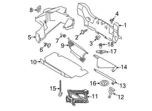 2014 Ford Mustang Interior Trim - Rear Body Diagram