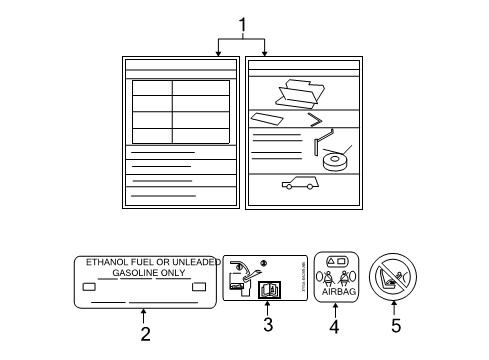 2009 Ford Explorer Decal - Warning - Airbag Diagram for F8CZ-5400014-HA