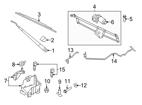 2008 Ford Expedition Wiper Blade Assembly Diagram for 8L1Z-17528-B