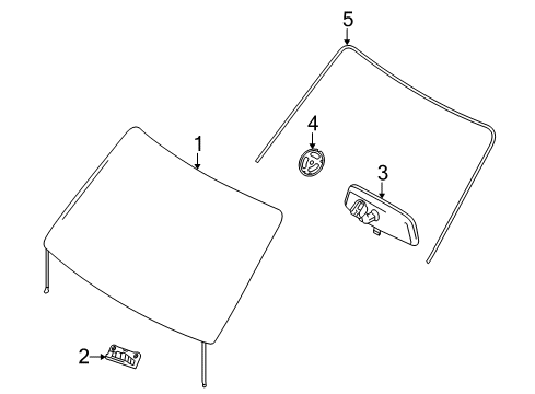 2011 Ford Transit Connect Windshield Glass, Reveal Moldings Diagram