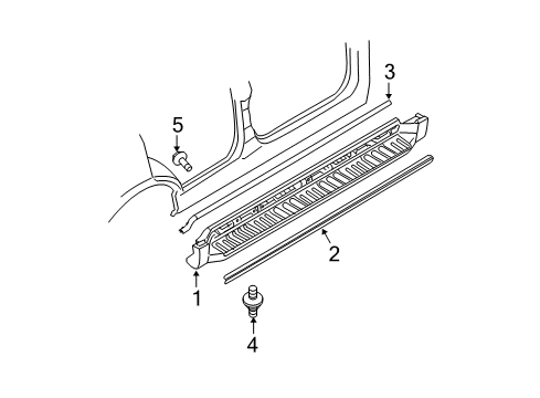 2011 Ford Escape Exterior Trim - Pillars, Rocker & Floor Diagram 3 - Thumbnail