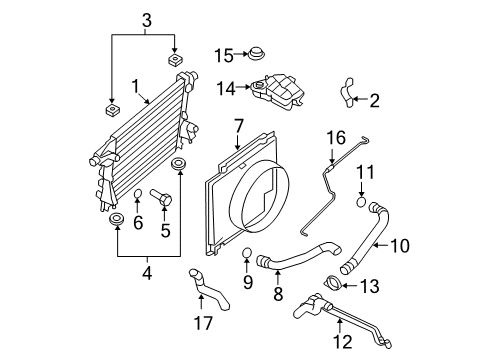 2009 Ford F-250 Super Duty Radiator & Components Diagram 1 - Thumbnail