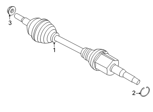 2023 Ford Bronco Sport Drive Axles - Front Diagram