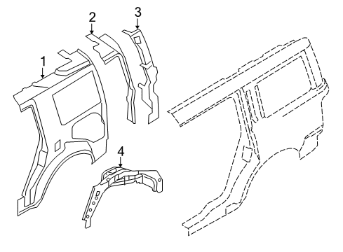 2017 Ford Flex Reinforcement - Roof Rail Diagram for 8A8Z-7441021-A