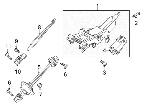 2019 Ford Mustang Steering Column & Wheel, Steering Gear & Linkage Diagram 2 - Thumbnail