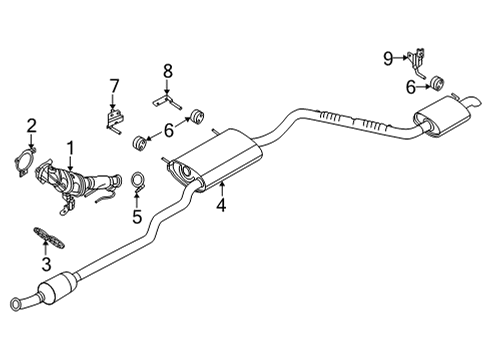 2023 Ford Maverick Exhaust Components Diagram 1 - Thumbnail