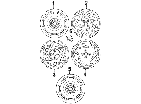 1999 Ford Escort Wheel Nut Diagram for F8RZ-1012-AA