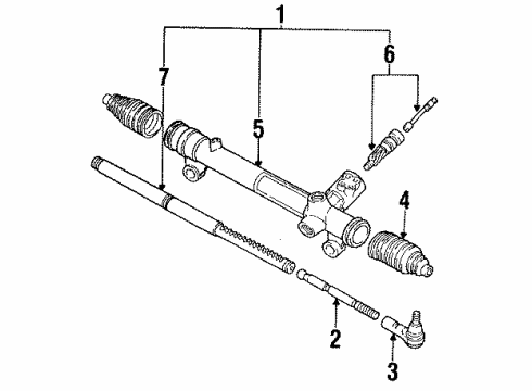 1990 Mercury Cougar P/S Pump & Hoses, Steering Gear & Linkage Diagram