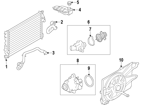 2017 Ford Escape Cooling System, Radiator, Water Pump, Cooling Fan Diagram