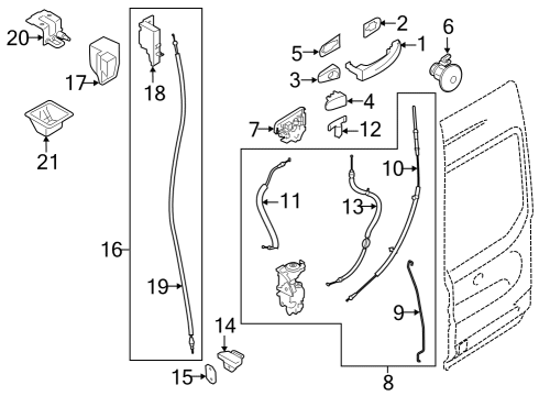 2023 Ford E-Transit Cargo Door Diagram