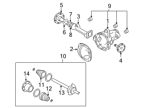 2004 Lincoln Navigator Carrier & Front Axles Diagram