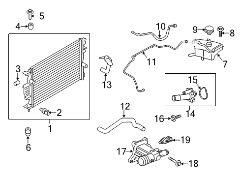 2020 Lincoln MKZ Radiator & Components Diagram