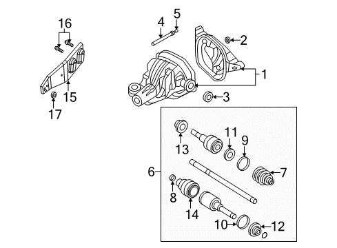 2004 Lincoln Navigator Carrier & Components - Rear Diagram