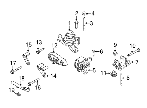 2018 Ford Police Interceptor Sedan Engine & Trans Mounting Diagram