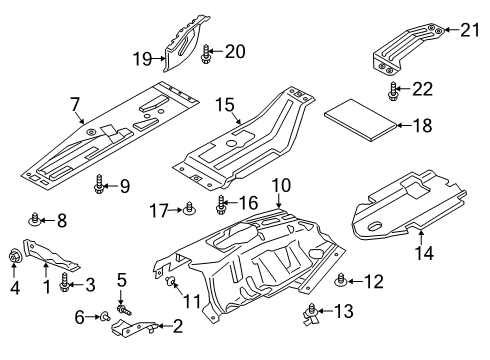 2023 Ford Ranger Under Cover & Splash Shields Diagram