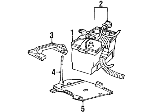 1991 Lincoln Town Car Battery Cable Assembly Diagram for 5U2Z-14300-B