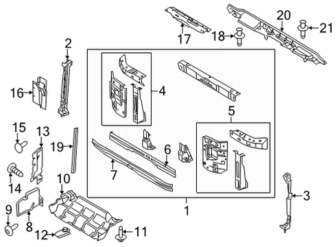 2022 Ford E-350 Super Duty Radiator Support Diagram