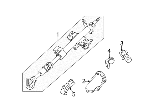 2005 Mercury Mariner Steering Column & Wheel, Steering Gear & Linkage Diagram
