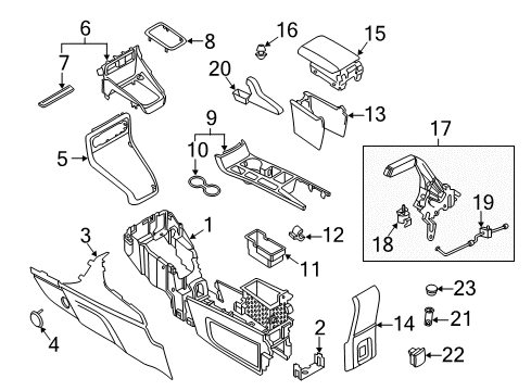 2019 Ford EcoSport Center Console Diagram