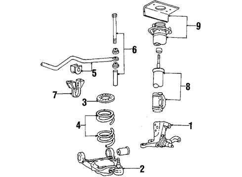 1984 Lincoln Continental Front Suspension, Control Arm, Stabilizer Bar Diagram 2 - Thumbnail