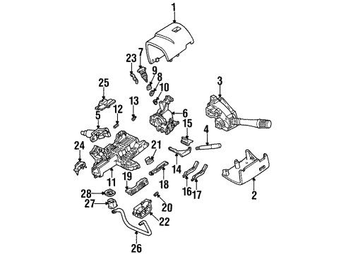 1998 Ford Taurus Plate - Door Lock Striker Diagram for F6DZ-74404A42-AC