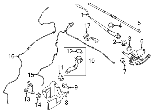 2019 Ford Transit Connect Windshield - Wiper & Washer Components Diagram