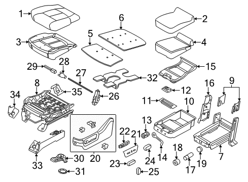 2011 Ford F-250 Super Duty Seat Cushion Cover Assembly Diagram for BC3Z-2862900-AB