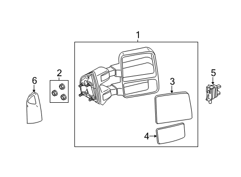 2015 Ford F-250 Super Duty Mirror Assembly - Rear View Outer Diagram for DC3Z-17683-AA